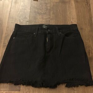 Just Black Frayed Hem Mini Skirt